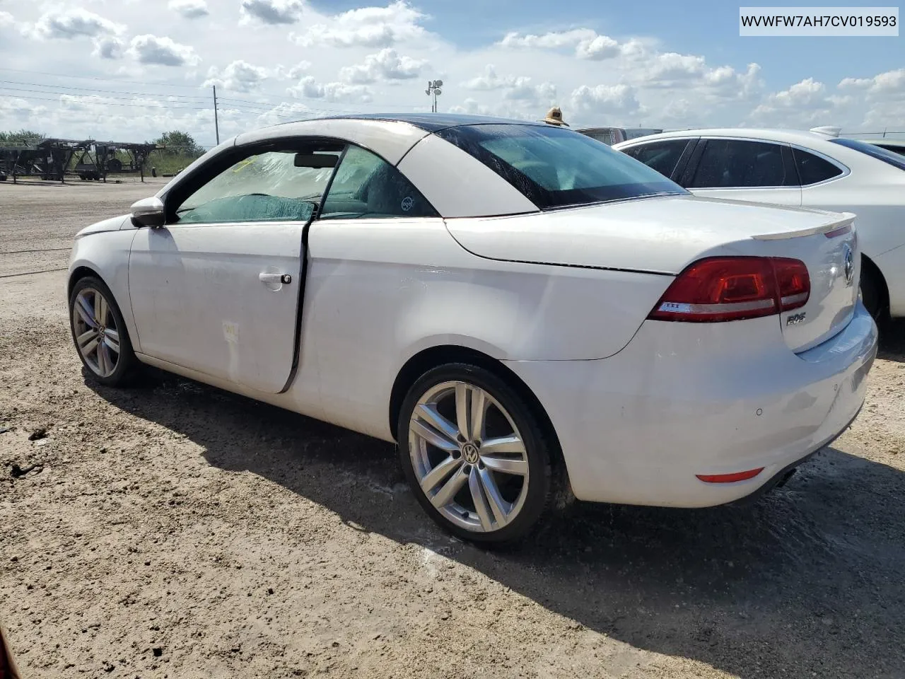 2012 Volkswagen Eos Lux VIN: WVWFW7AH7CV019593 Lot: 74988054