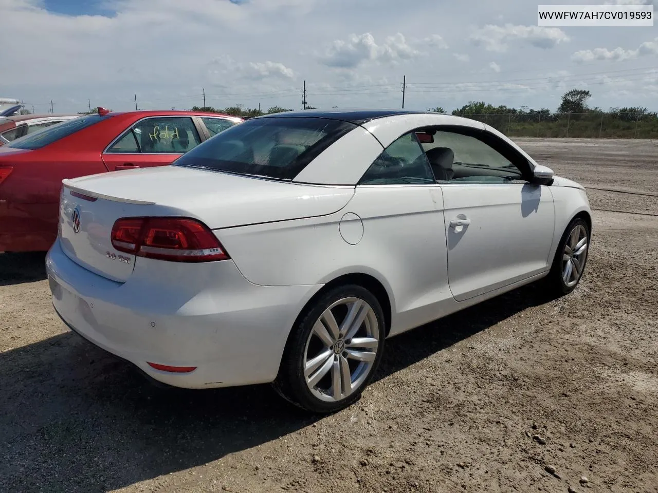 2012 Volkswagen Eos Lux VIN: WVWFW7AH7CV019593 Lot: 74988054