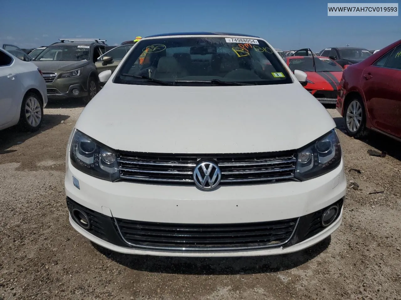 2012 Volkswagen Eos Lux VIN: WVWFW7AH7CV019593 Lot: 74988054