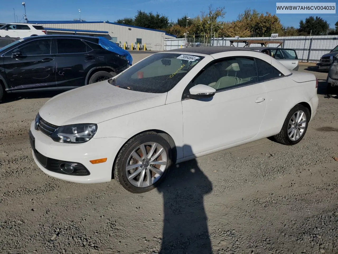 2012 Volkswagen Eos Komfort VIN: WVWBW7AH6CV004033 Lot: 75864664