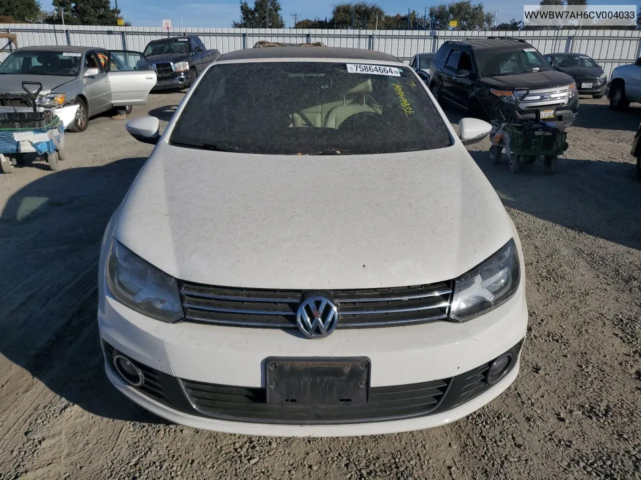 2012 Volkswagen Eos Komfort VIN: WVWBW7AH6CV004033 Lot: 75864664