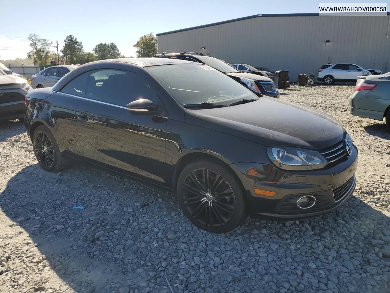 2013 Volkswagen Eos Komfort VIN: WVWBW8AH3DV000058 Lot: 75425554