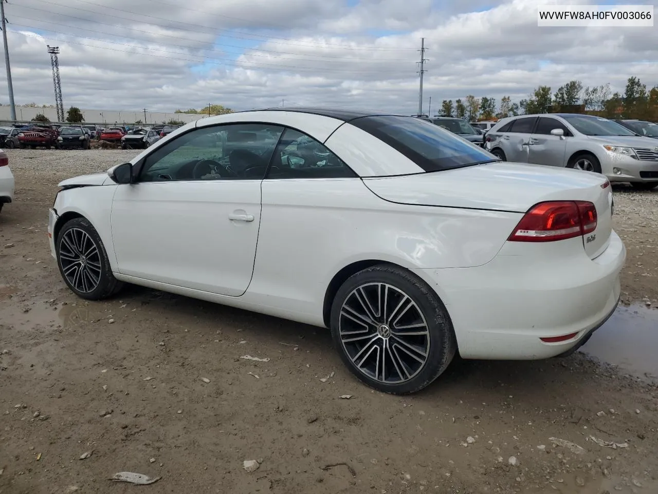 2015 Volkswagen Eos Lux VIN: WVWFW8AH0FV003066 Lot: 76059584