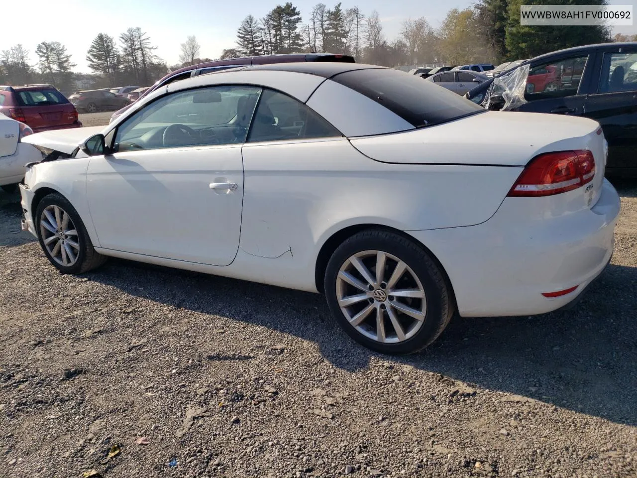 2015 Volkswagen Eos Komfort VIN: WVWBW8AH1FV000692 Lot: 77866694