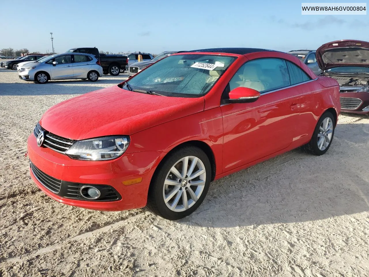 2016 Volkswagen Eos Komfort VIN: WVWBW8AH6GV000804 Lot: 77252844