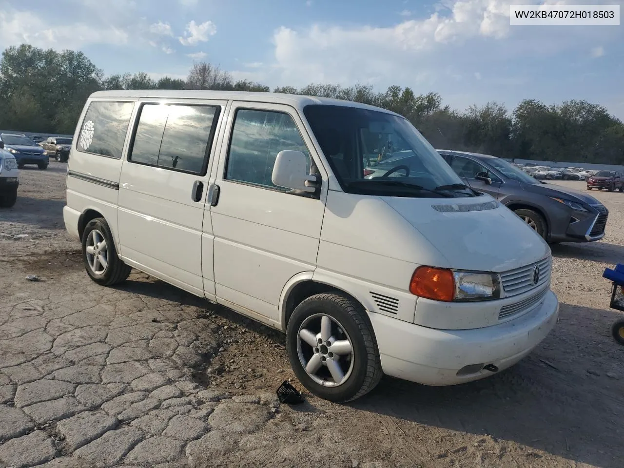 2002 Volkswagen Eurovan Gls VIN: WV2KB47072H018503 Lot: 75546724