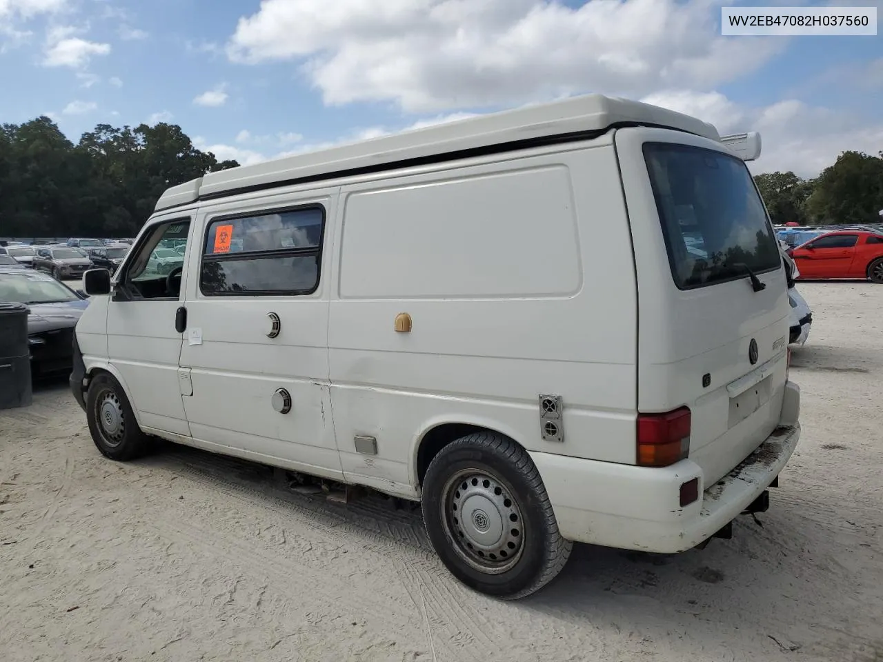 2002 Volkswagen Eurovan Camper VIN: WV2EB47082H037560 Lot: 78520574