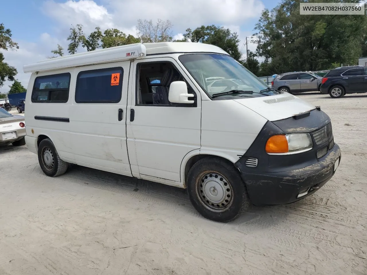 2002 Volkswagen Eurovan Camper VIN: WV2EB47082H037560 Lot: 78520574