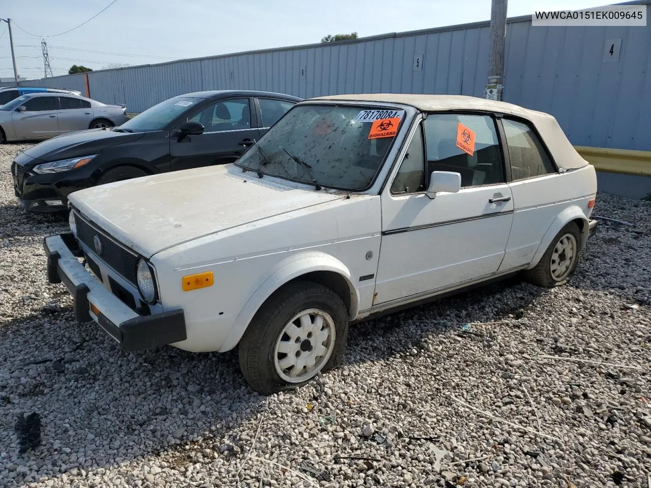 1984 Volkswagen Rabbit Deluxe VIN: WVWCA0151EK009645 Lot: 78178084