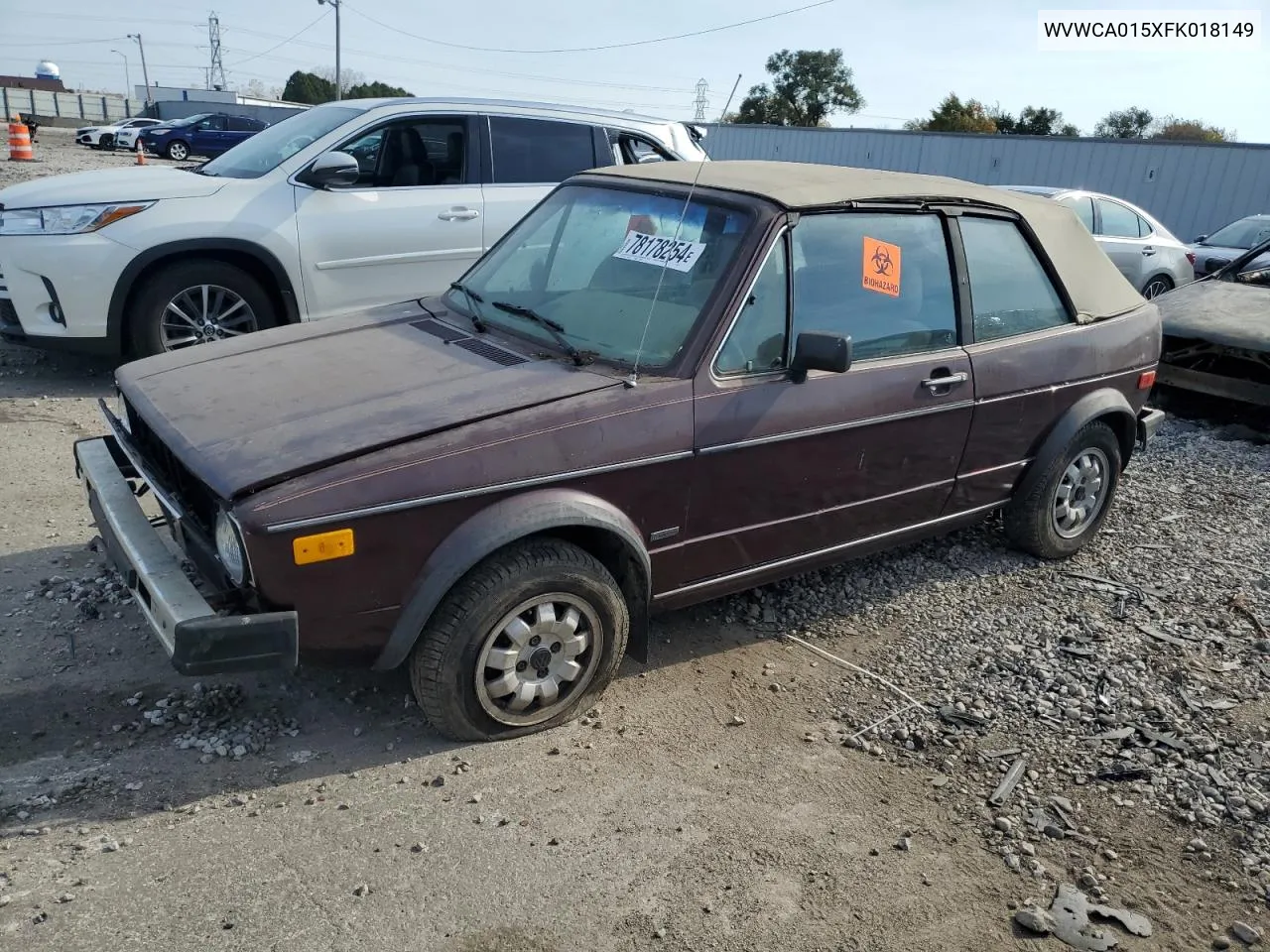 1985 Volkswagen Golf Cabriolet Dlx VIN: WVWCA015XFK018149 Lot: 78178254