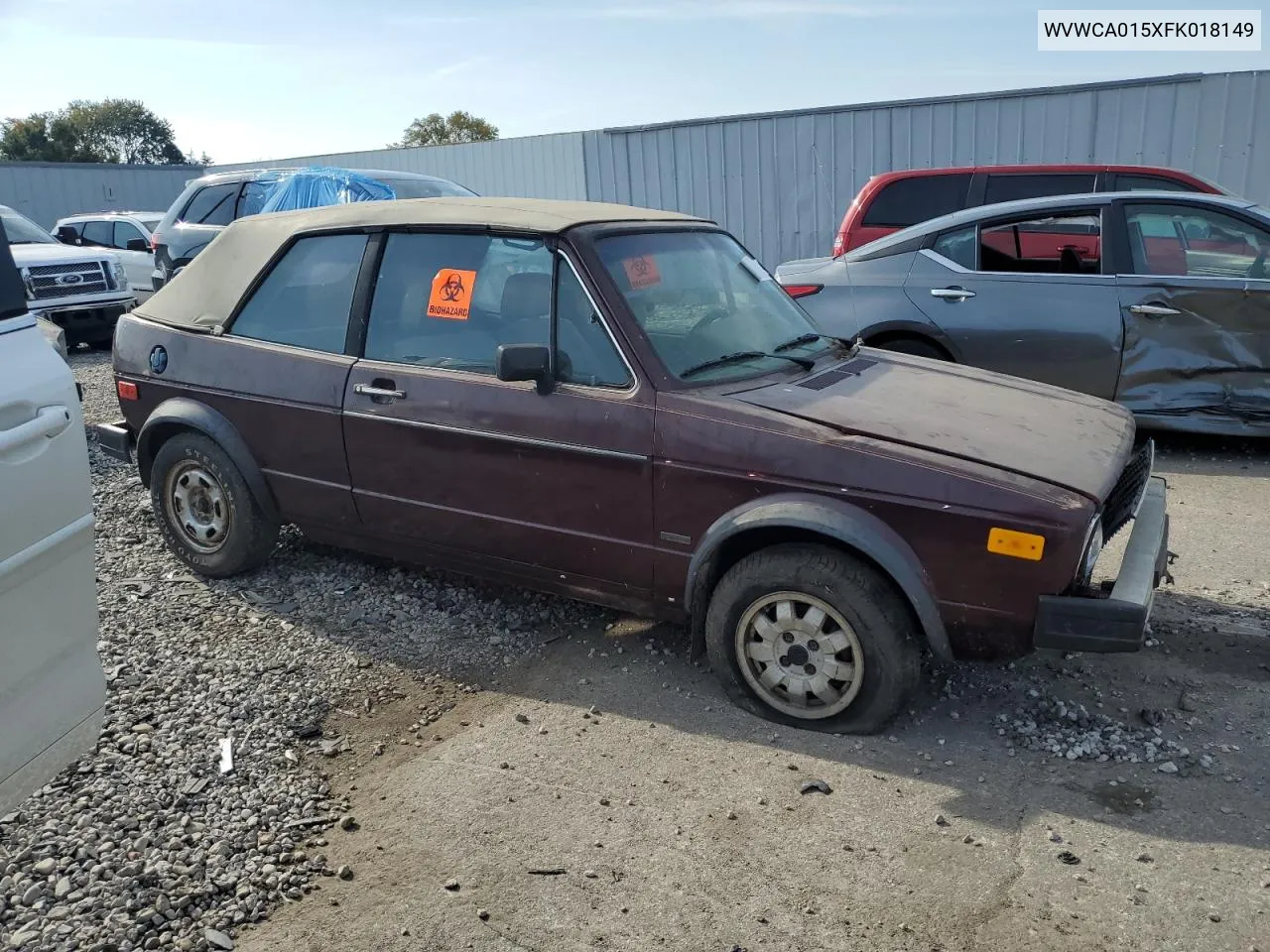 1985 Volkswagen Golf Cabriolet Dlx VIN: WVWCA015XFK018149 Lot: 78178254