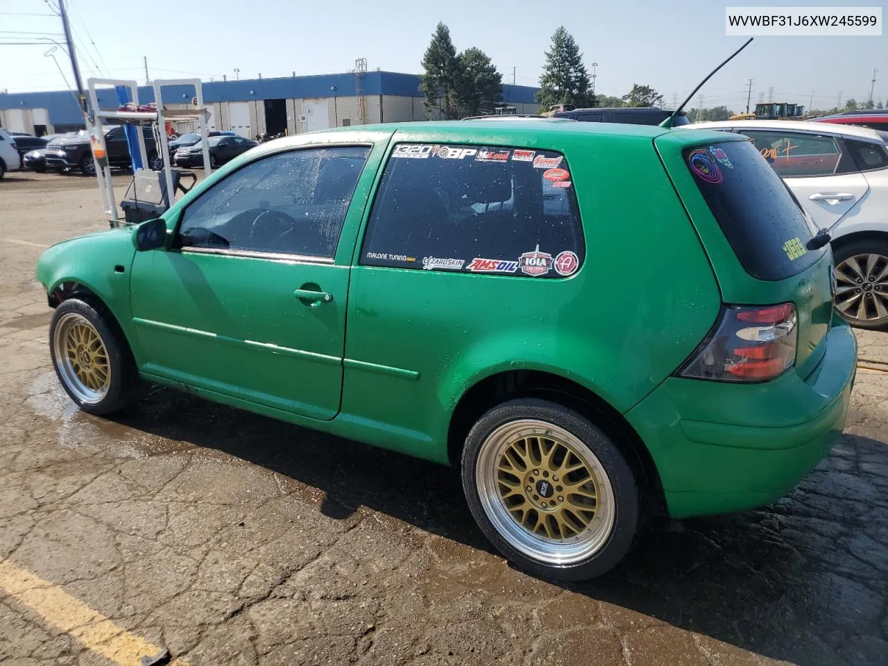 1999 Volkswagen Golf Gl Tdi VIN: WVWBF31J6XW245599 Lot: 71473934