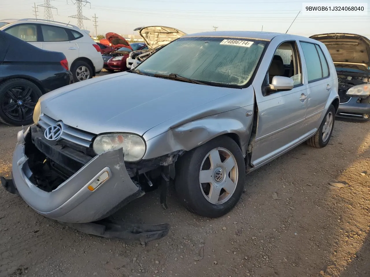 2002 Volkswagen Golf Gls VIN: 9BWGB61J324068040 Lot: 74886714