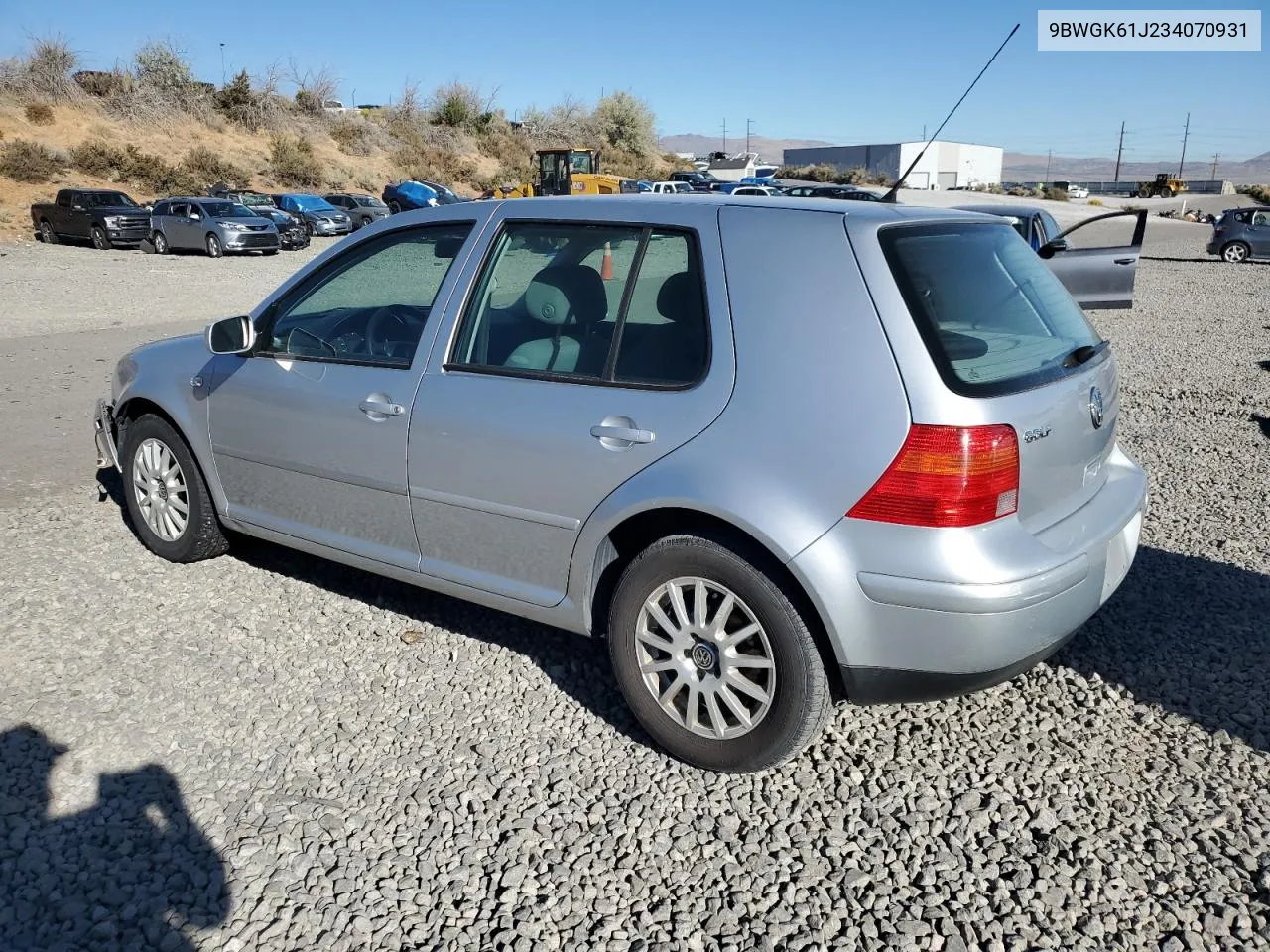 2003 Volkswagen Golf Gls VIN: 9BWGK61J234070931 Lot: 72625484