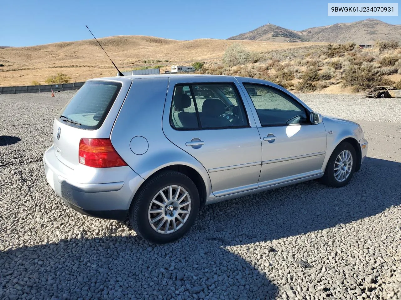 2003 Volkswagen Golf Gls VIN: 9BWGK61J234070931 Lot: 72625484