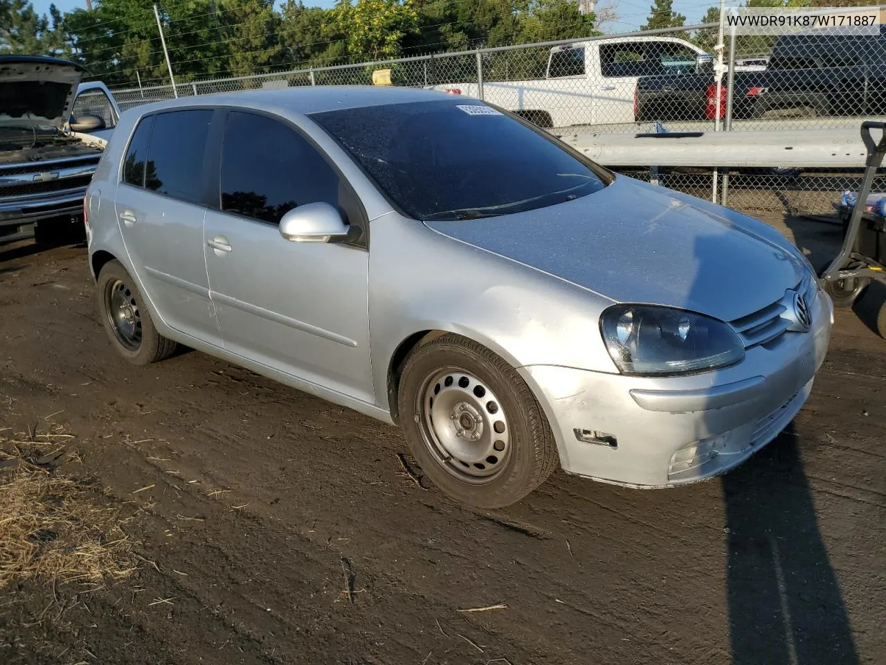 2007 Volkswagen Rabbit VIN: WVWDR91K87W171887 Lot: 63050314