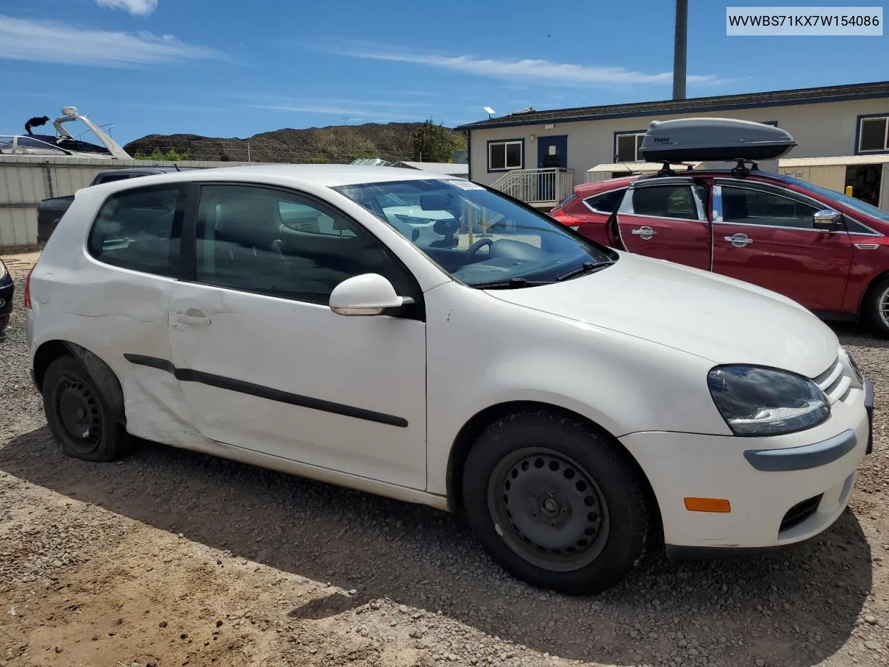 2007 Volkswagen Rabbit VIN: WVWBS71KX7W154086 Lot: 69996614