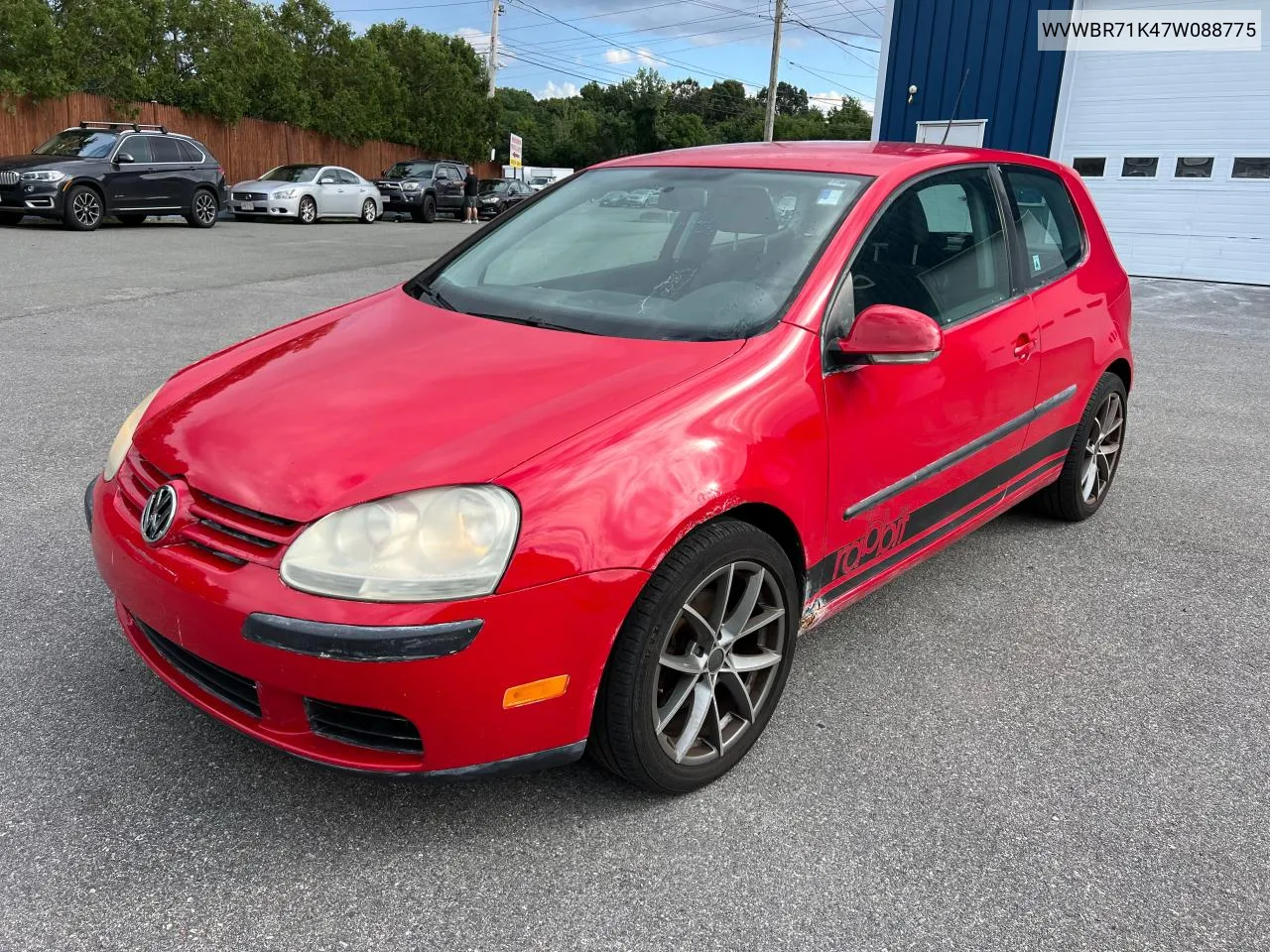 2007 Volkswagen Rabbit VIN: WVWBR71K47W088775 Lot: 78465834