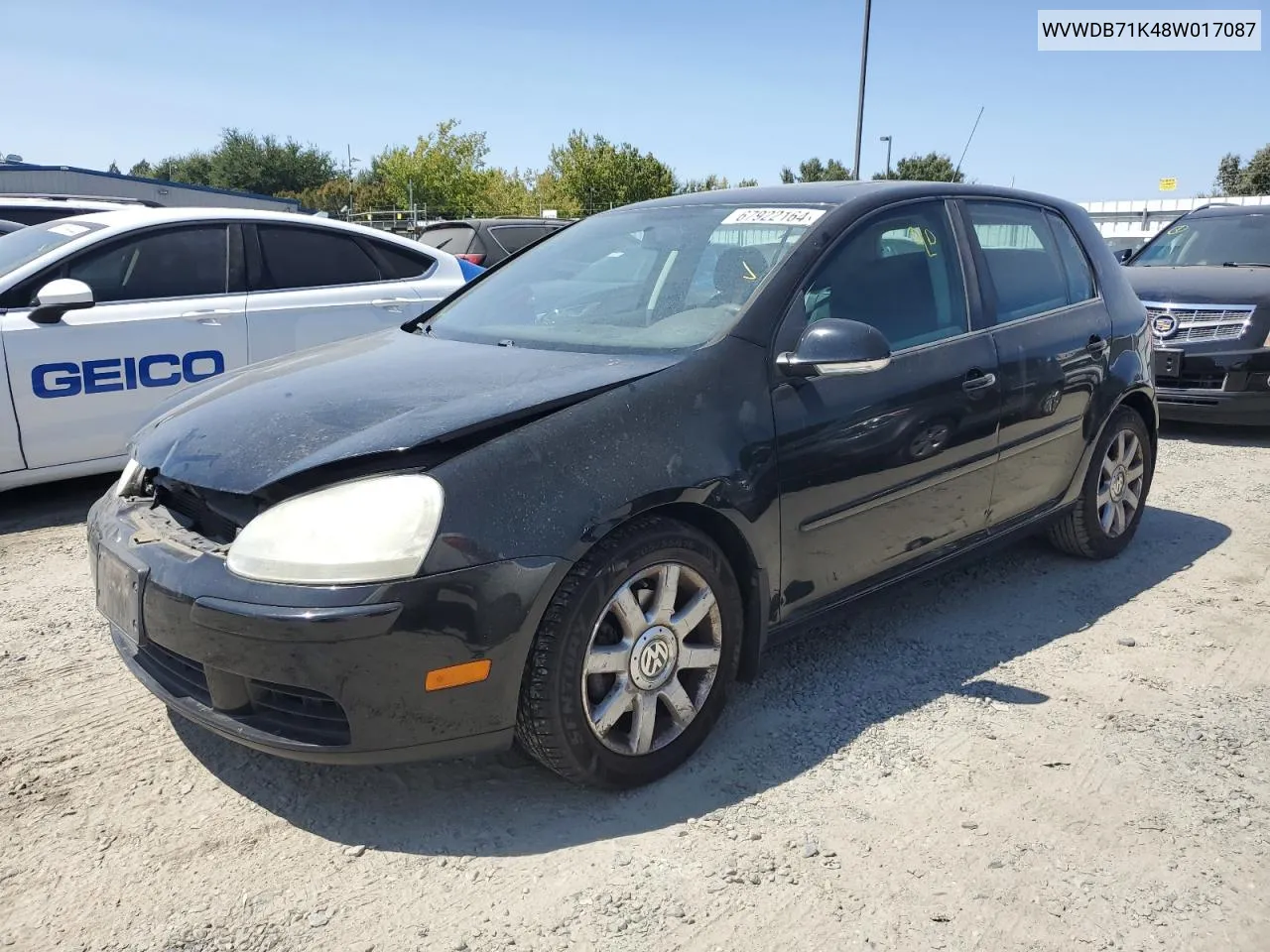 2008 Volkswagen Rabbit VIN: WVWDB71K48W017087 Lot: 67922164