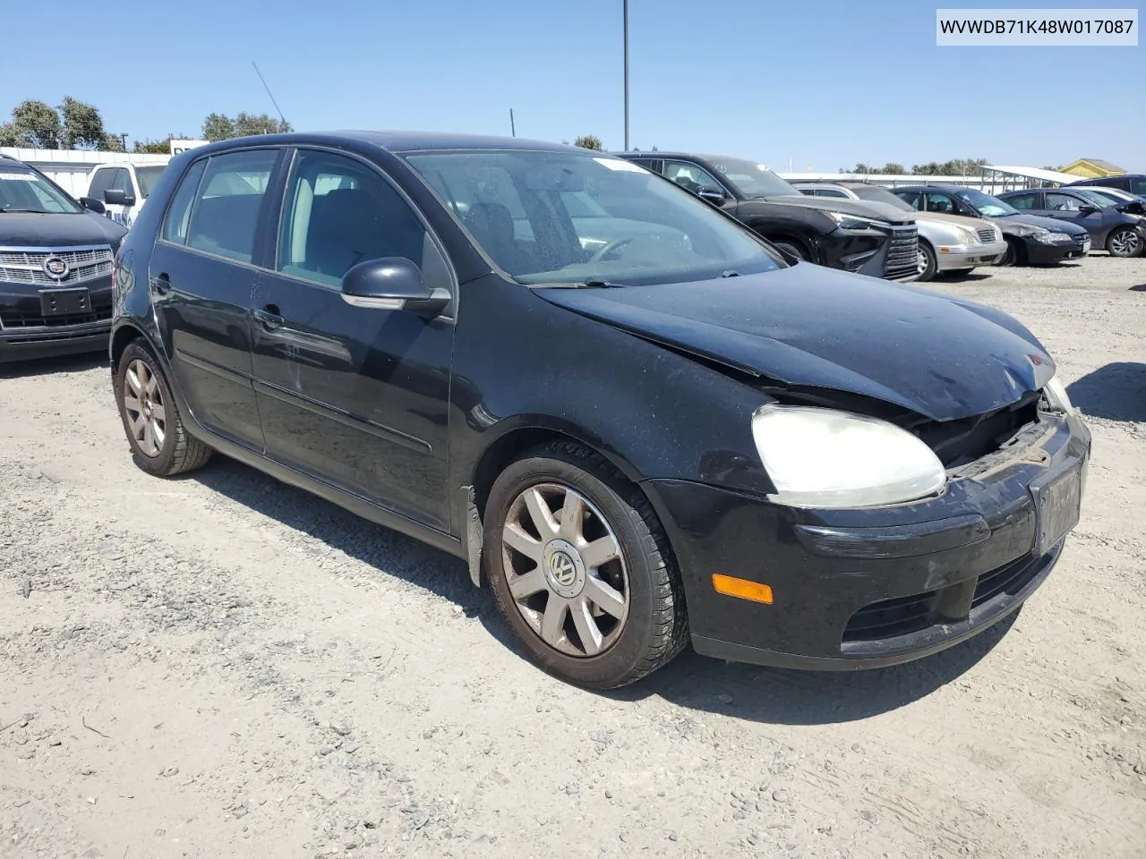 2008 Volkswagen Rabbit VIN: WVWDB71K48W017087 Lot: 67922164