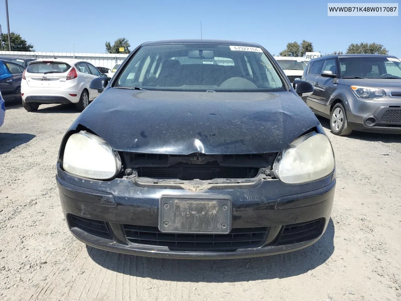 2008 Volkswagen Rabbit VIN: WVWDB71K48W017087 Lot: 67922164