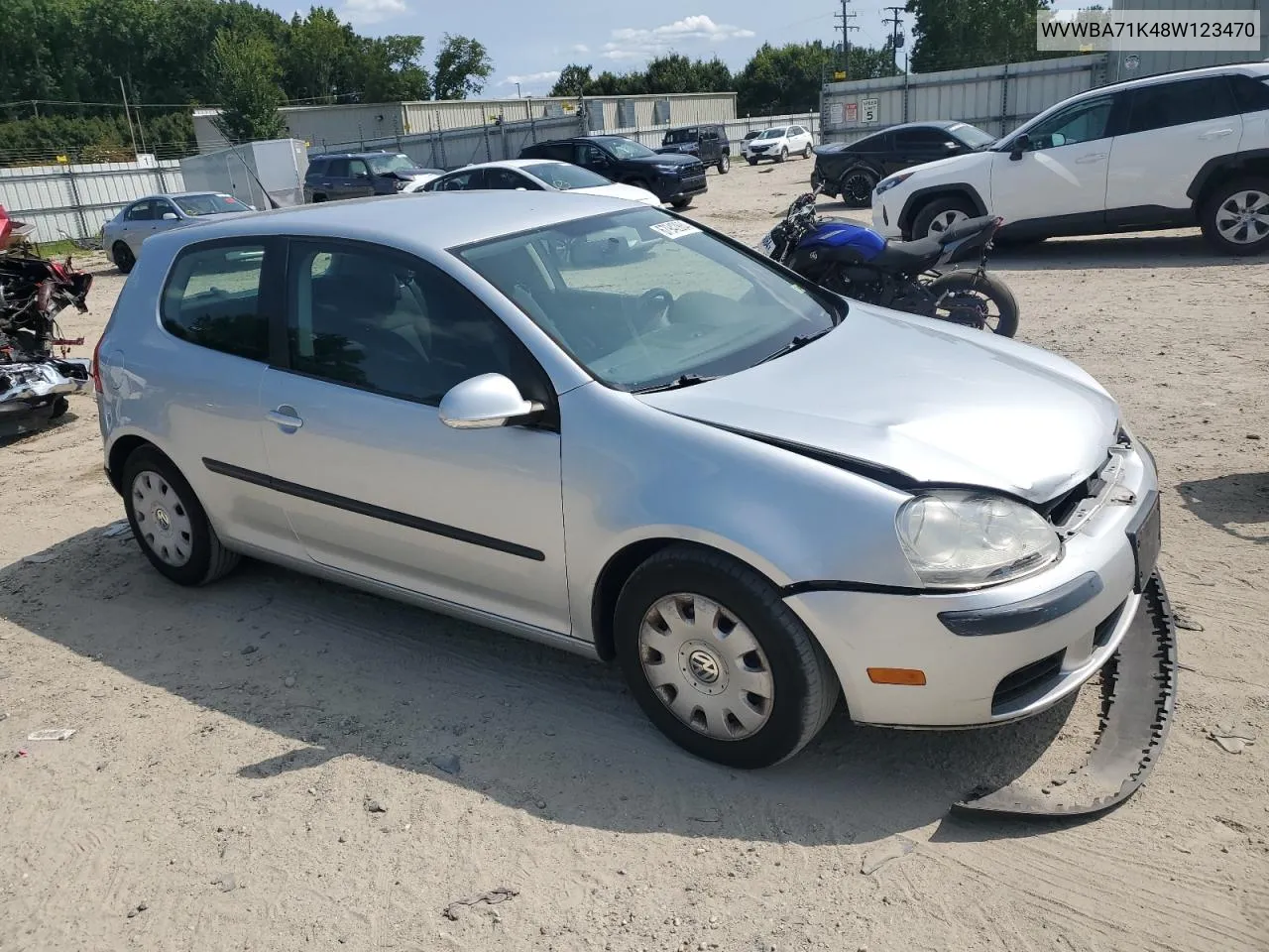 2008 Volkswagen Rabbit VIN: WVWBA71K48W123470 Lot: 67942864