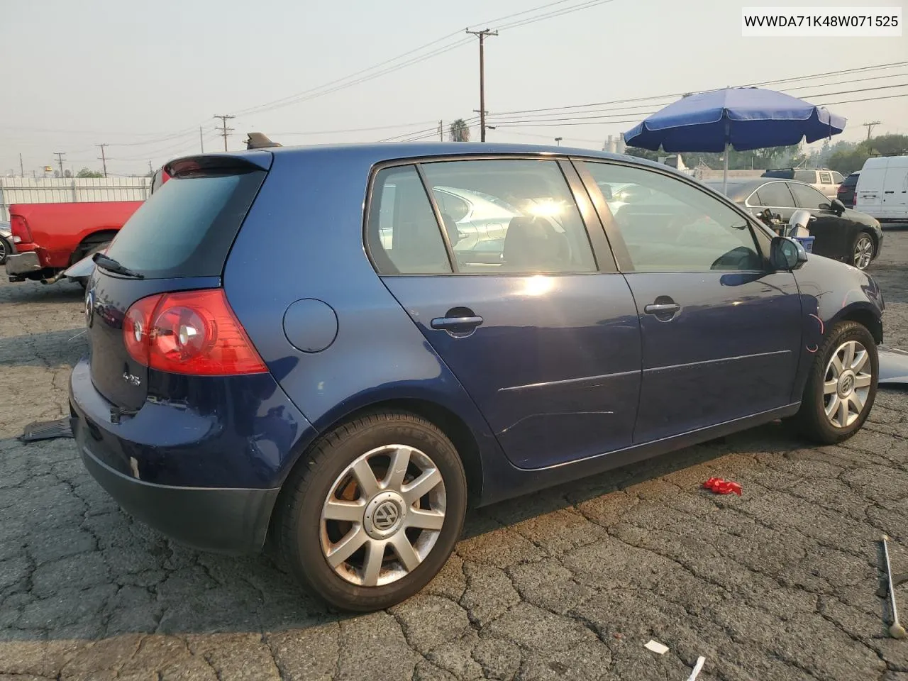 2008 Volkswagen Rabbit VIN: WVWDA71K48W071525 Lot: 70305914