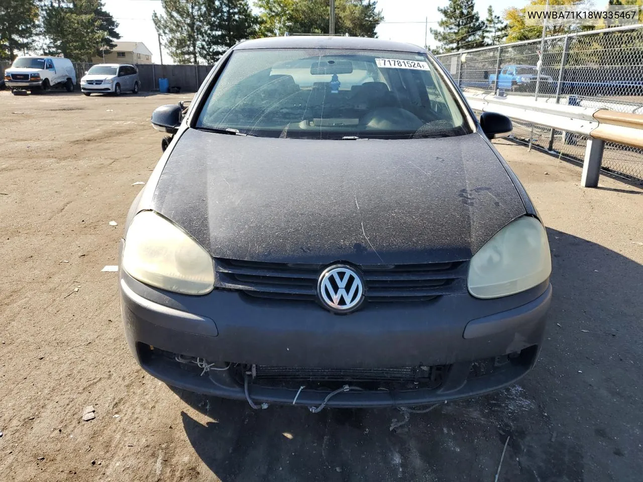 2008 Volkswagen Rabbit VIN: WVWBA71K18W335467 Lot: 71781524