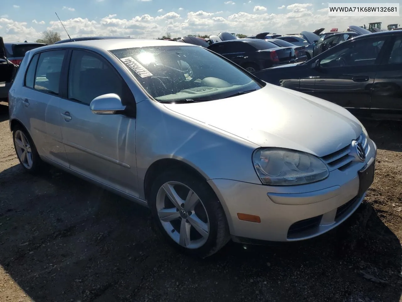 2008 Volkswagen Rabbit VIN: WVWDA71K68W132681 Lot: 72785334