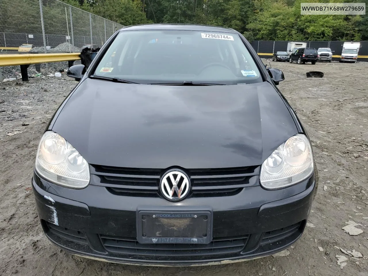 2008 Volkswagen Rabbit VIN: WVWDB71K68W279659 Lot: 72969744