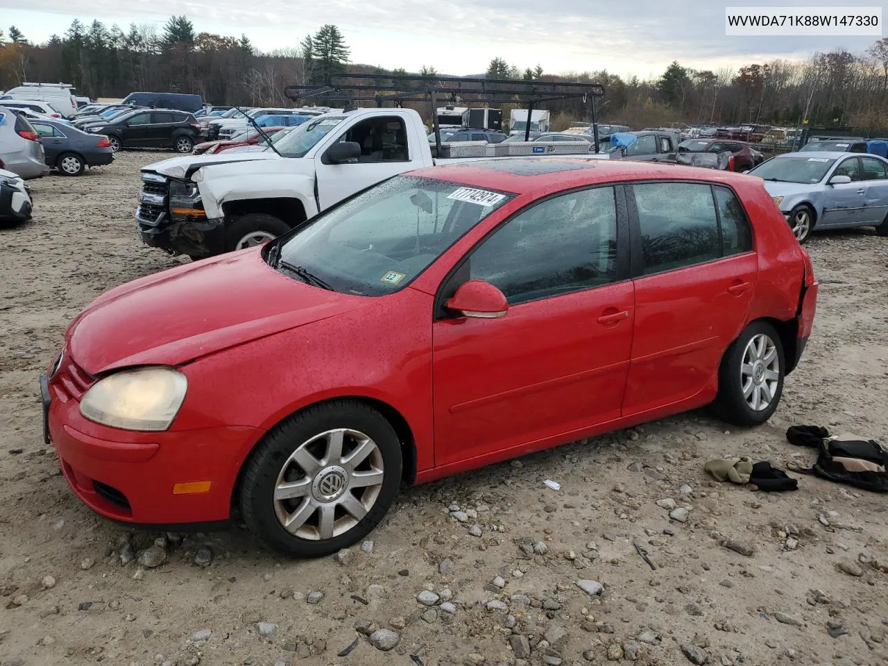 2008 Volkswagen Rabbit VIN: WVWDA71K88W147330 Lot: 77742974