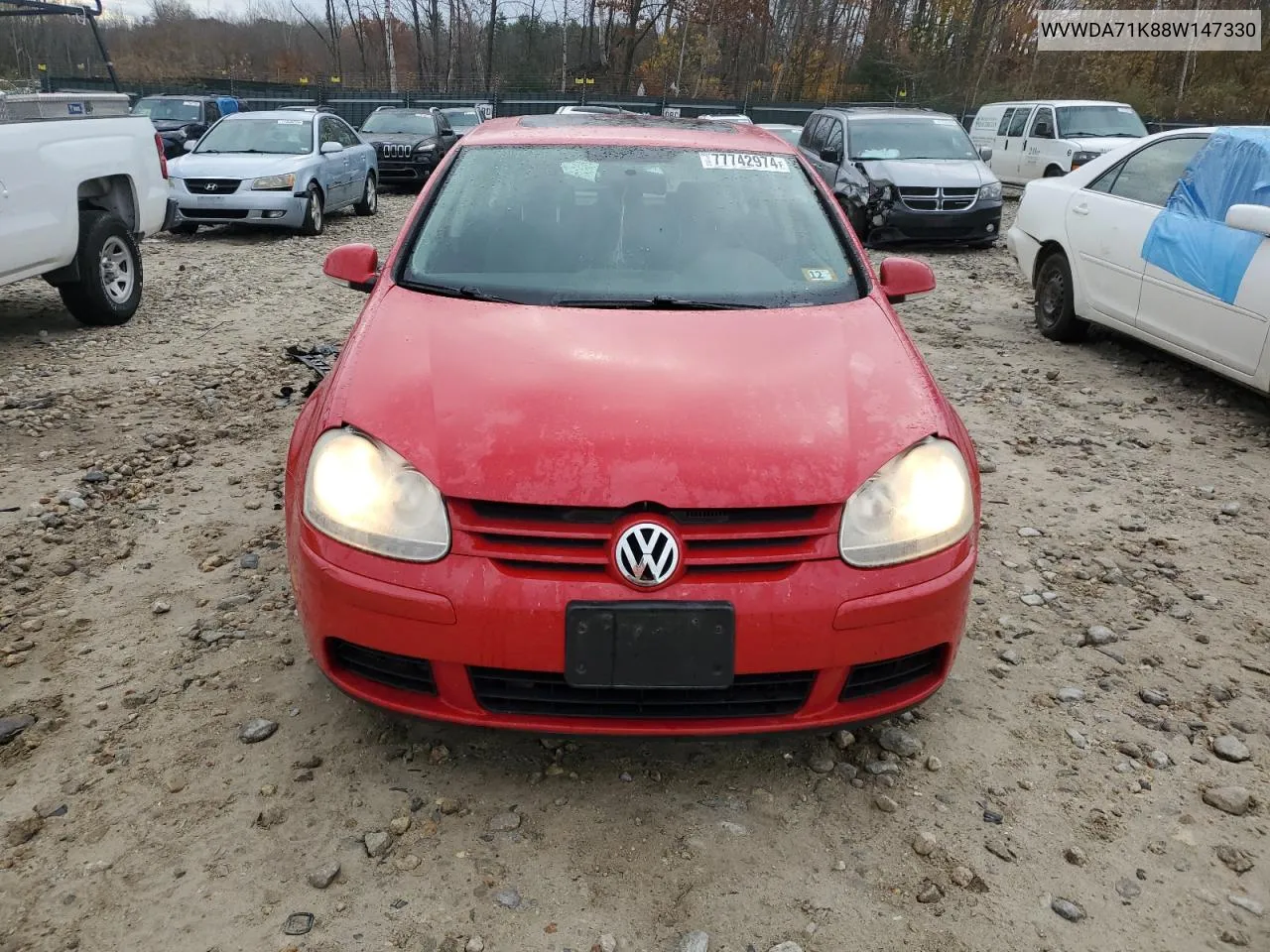 2008 Volkswagen Rabbit VIN: WVWDA71K88W147330 Lot: 77742974