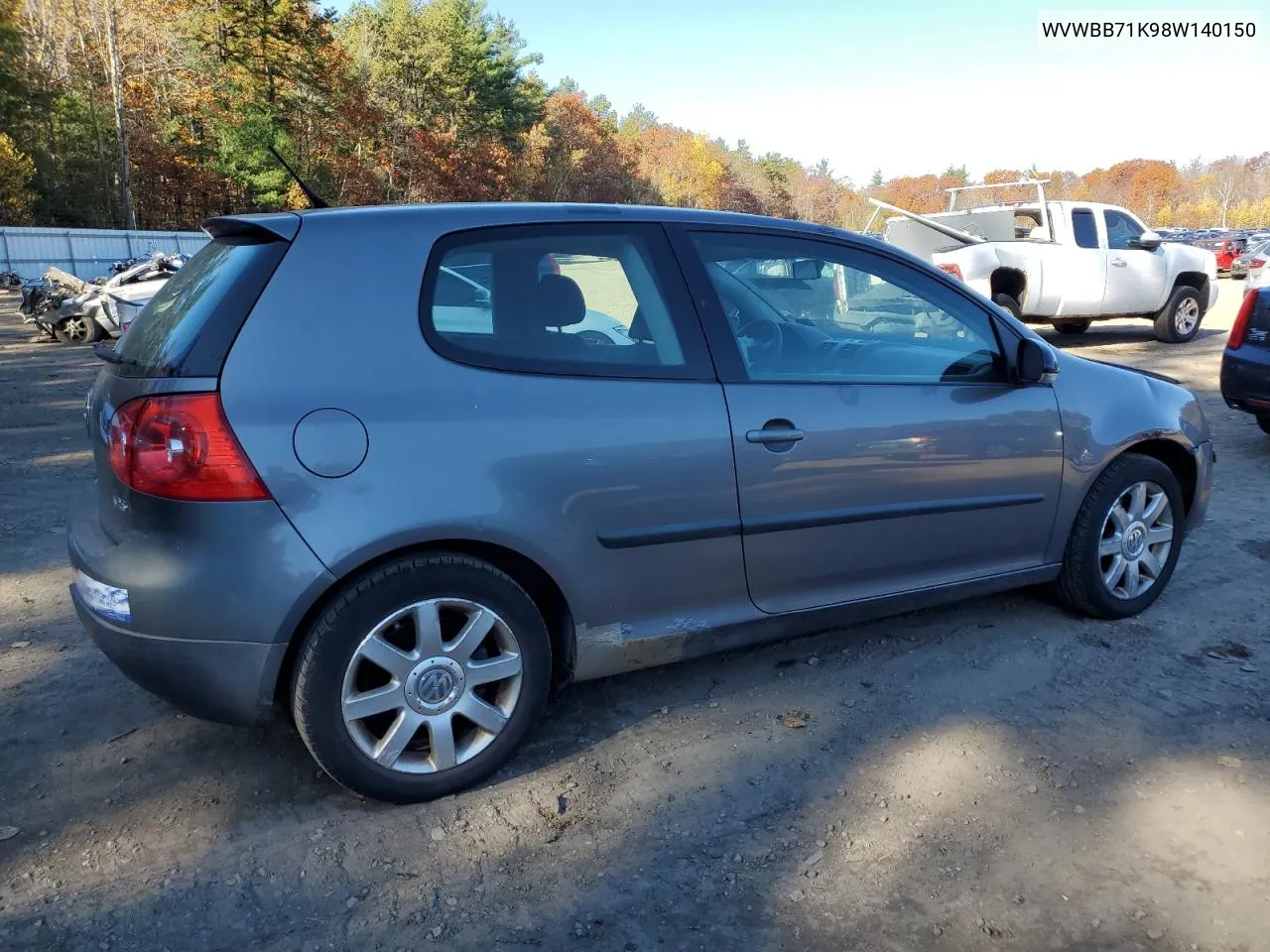 2008 Volkswagen Rabbit VIN: WVWBB71K98W140150 Lot: 77818614