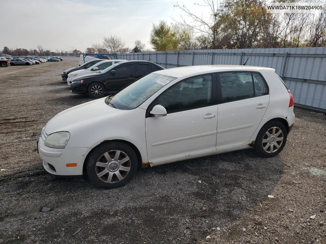 2008 Volkswagen Rabbit VIN: WVWDA71K18W204905 Lot: 78130544