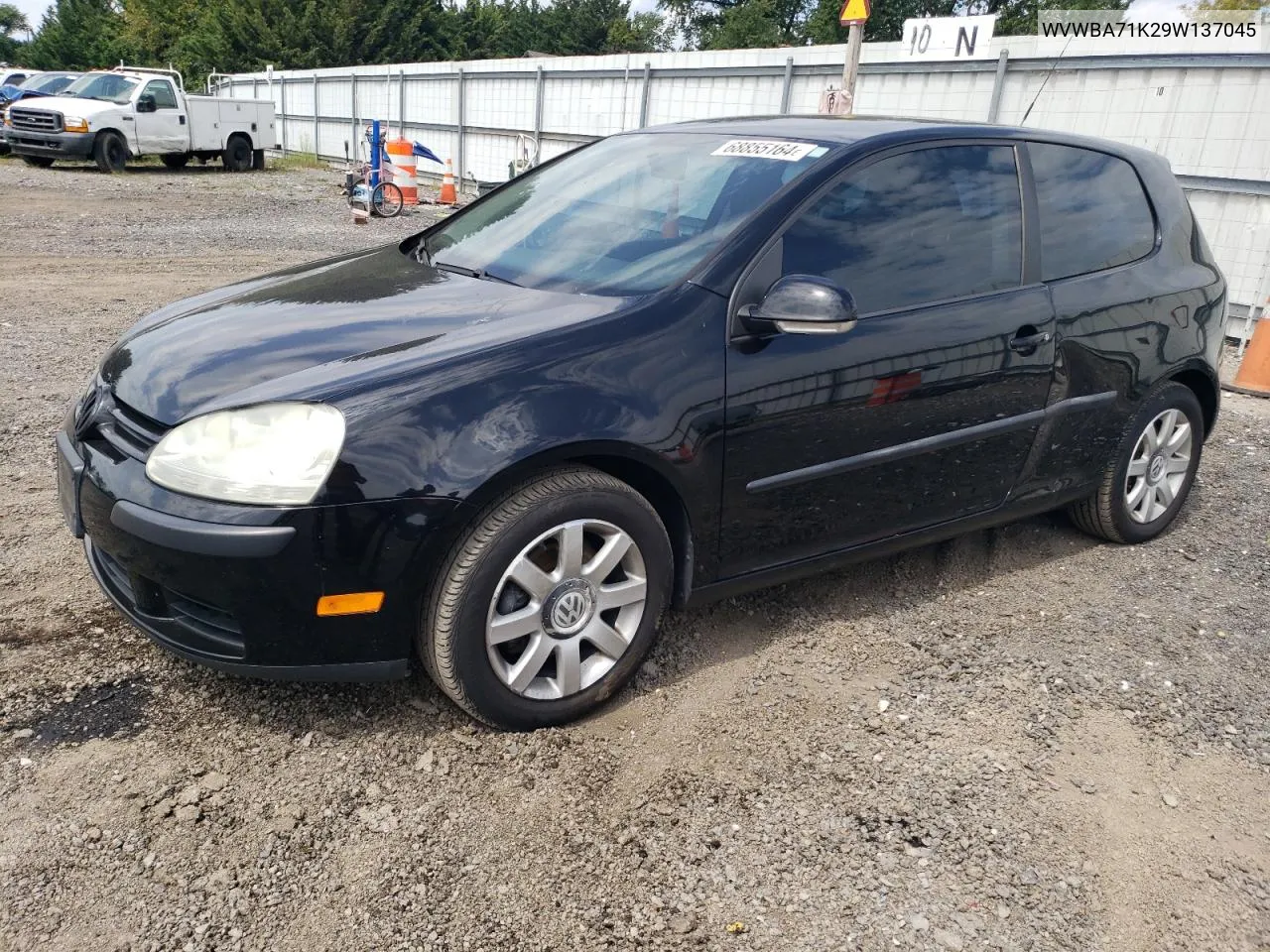 2009 Volkswagen Rabbit VIN: WVWBA71K29W137045 Lot: 68855164