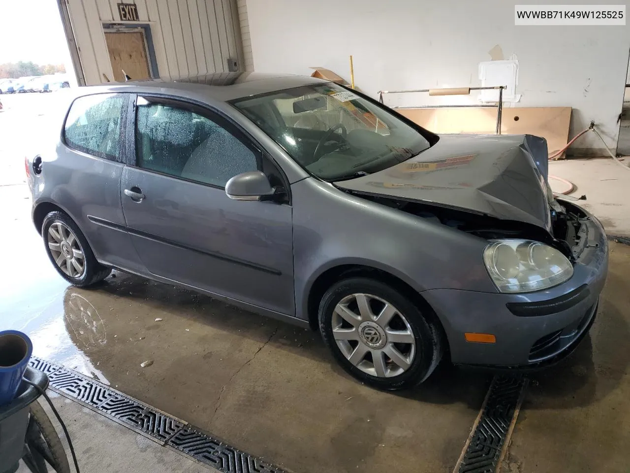 2009 Volkswagen Rabbit VIN: WVWBB71K49W125525 Lot: 77537444