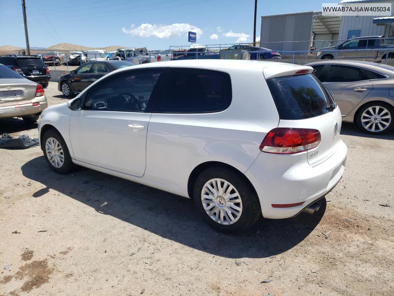 2010 Volkswagen Golf VIN: WVWAB7AJ6AW405034 Lot: 54732194