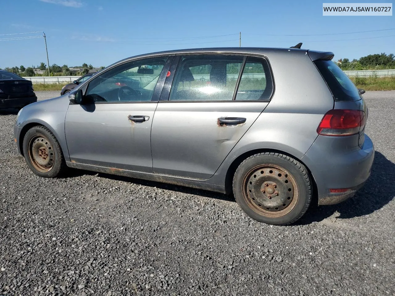 2010 Volkswagen Golf VIN: WVWDA7AJ5AW160727 Lot: 69424144