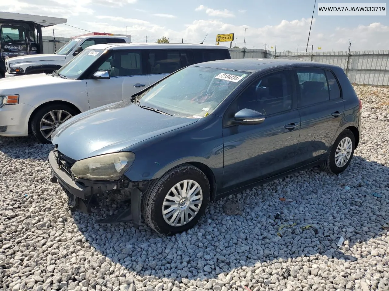 2010 Volkswagen Golf VIN: WVWDA7AJ6AW333719 Lot: 72134234