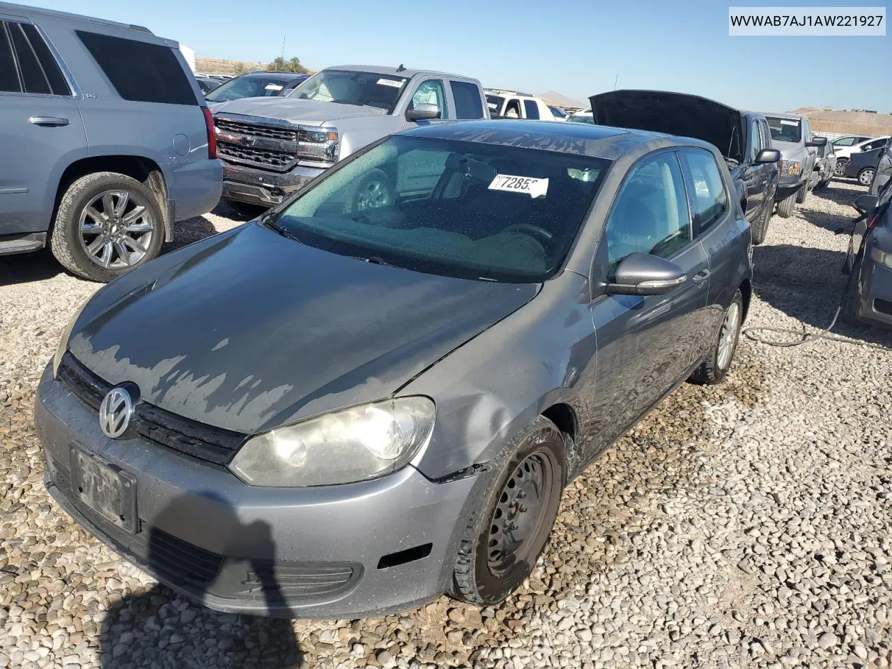 2010 Volkswagen Golf VIN: WVWAB7AJ1AW221927 Lot: 72858024