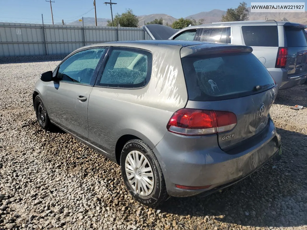 2010 Volkswagen Golf VIN: WVWAB7AJ1AW221927 Lot: 72858024