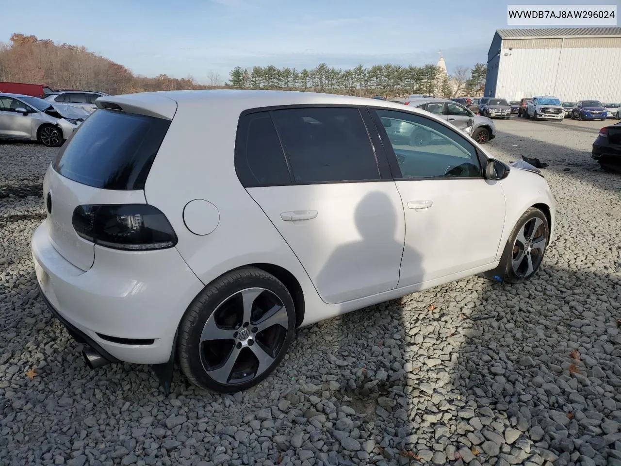 2010 Volkswagen Golf VIN: WVWDB7AJ8AW296024 Lot: 78504894