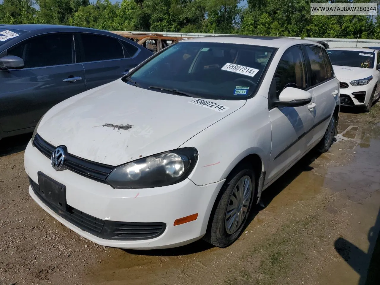 2010 Volkswagen Golf VIN: WVWDA7AJ8AW280344 Lot: 80006314