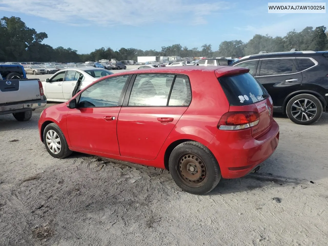 2010 Volkswagen Golf VIN: WVWDA7AJ7AW100254 Lot: 81003824