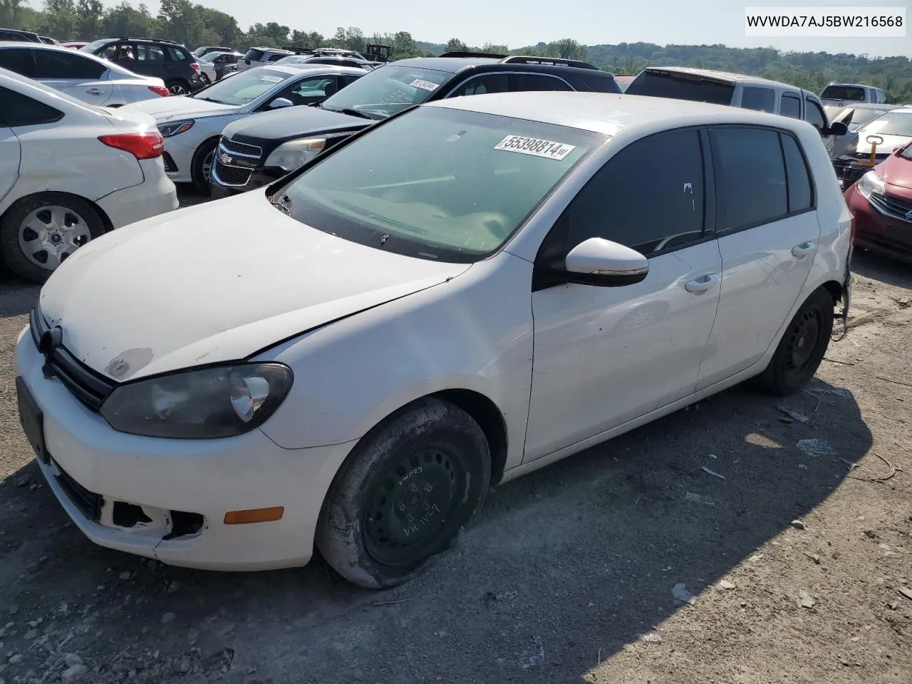 2011 Volkswagen Golf VIN: WVWDA7AJ5BW216568 Lot: 55398814