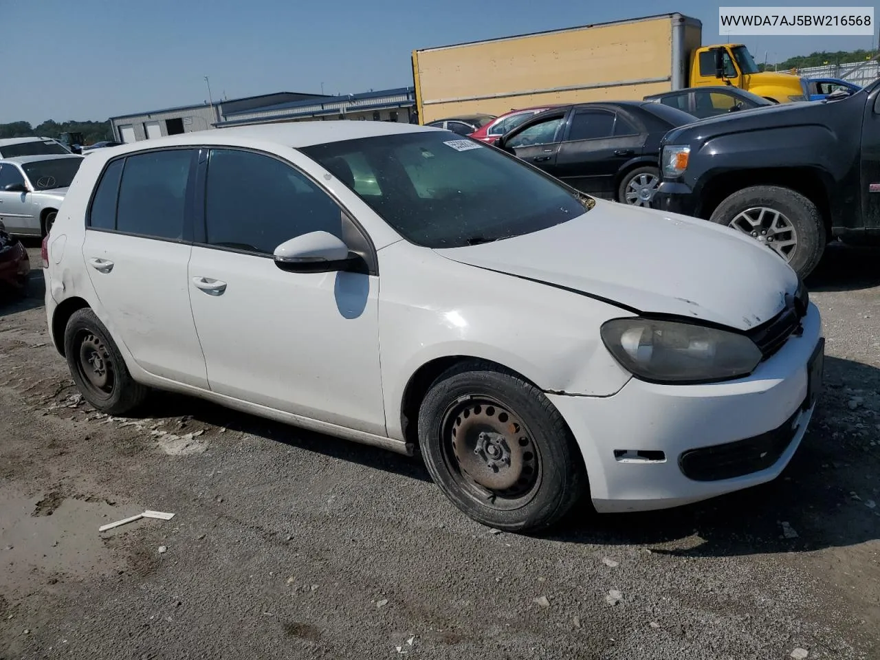 2011 Volkswagen Golf VIN: WVWDA7AJ5BW216568 Lot: 55398814