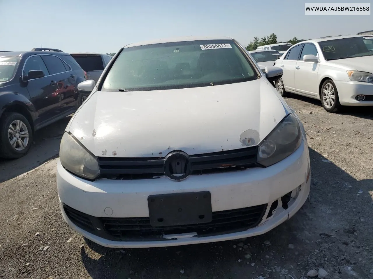 WVWDA7AJ5BW216568 2011 Volkswagen Golf