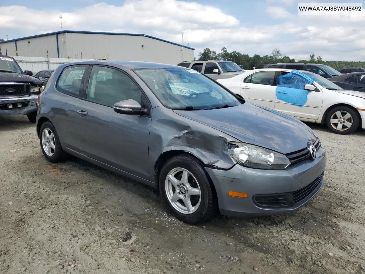 2011 Volkswagen Golf VIN: WVWAA7AJ8BW048492 Lot: 68124374