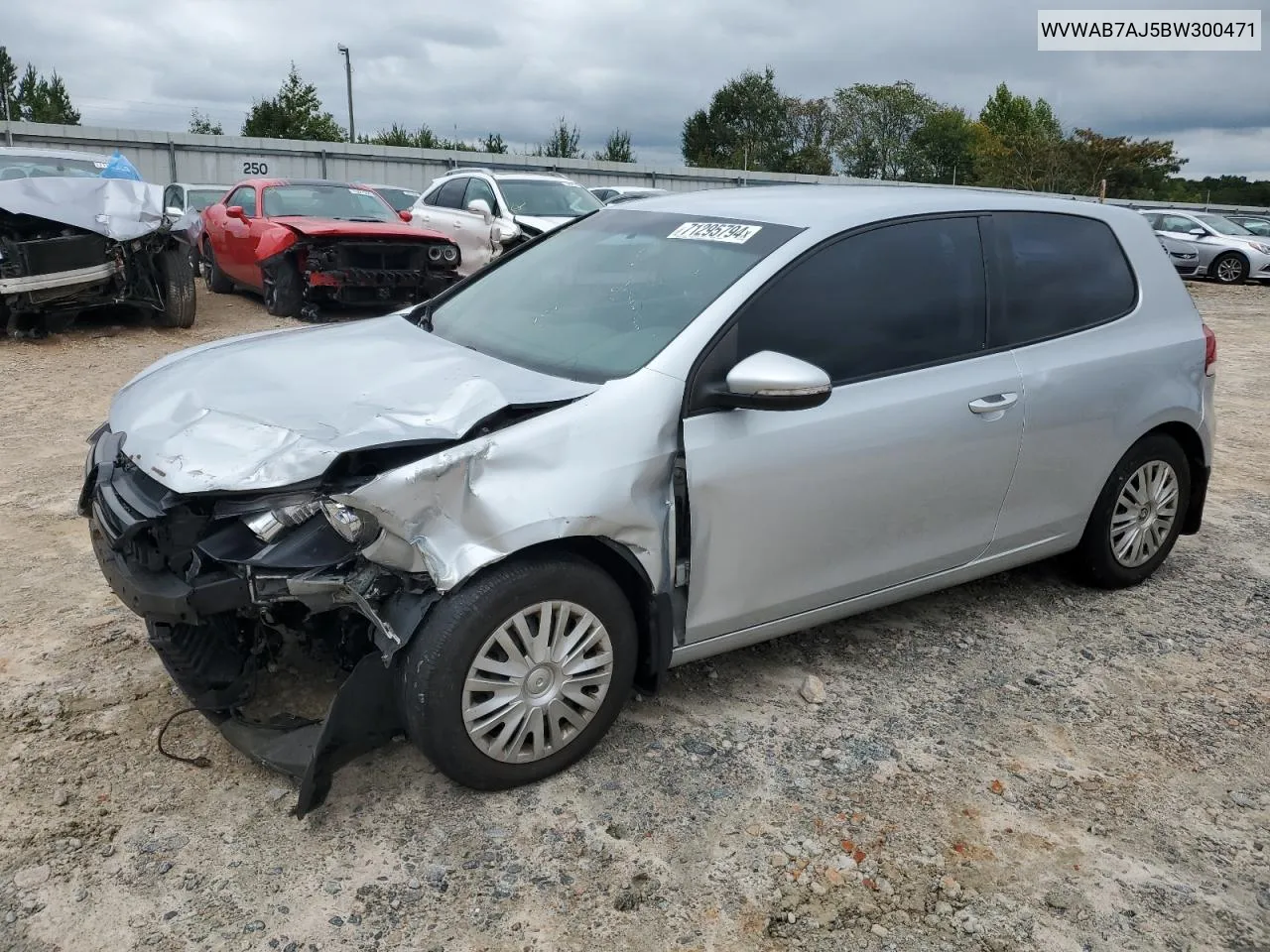 2011 Volkswagen Golf VIN: WVWAB7AJ5BW300471 Lot: 71295794