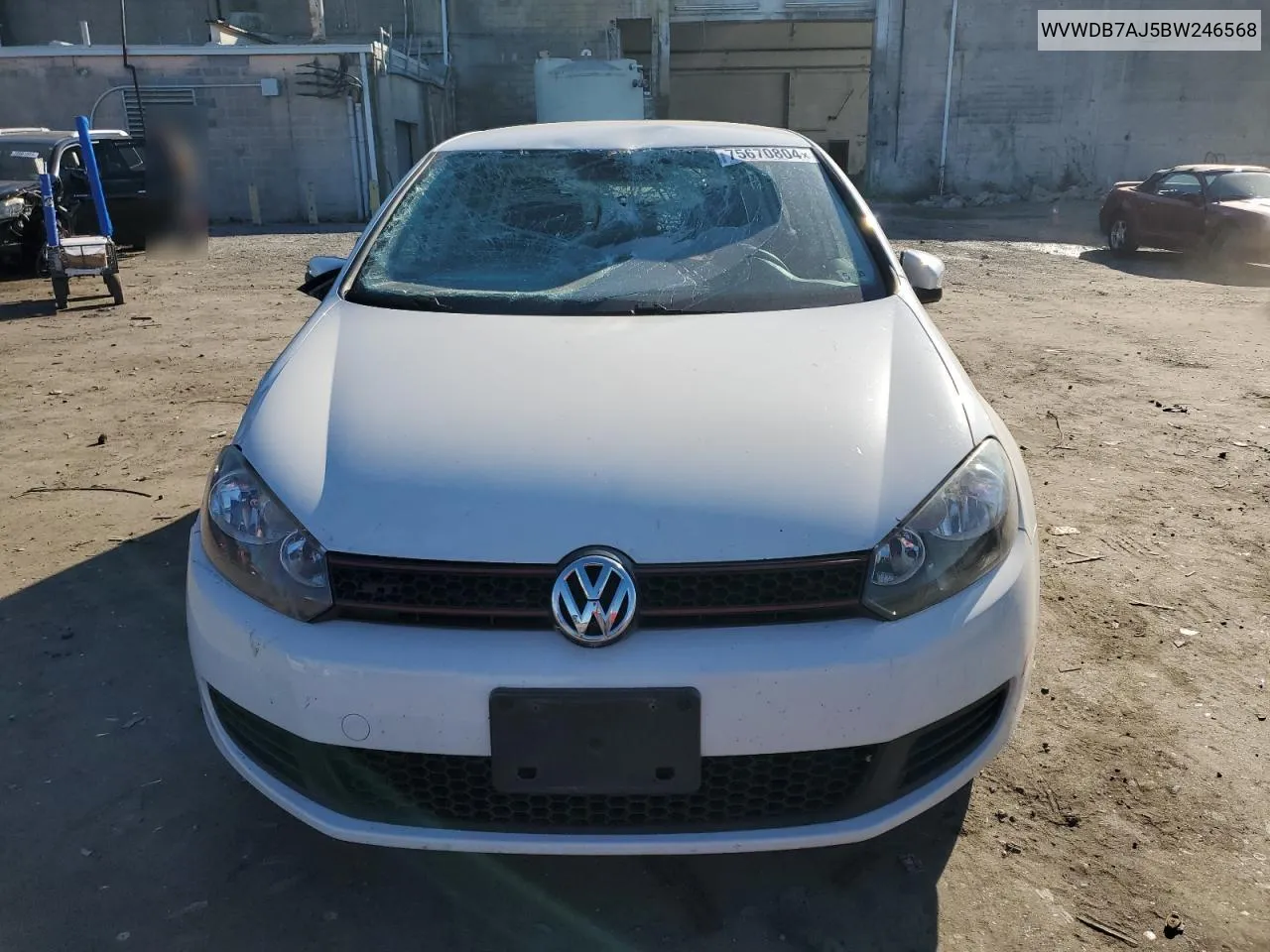 2011 Volkswagen Golf VIN: WVWDB7AJ5BW246568 Lot: 75670804